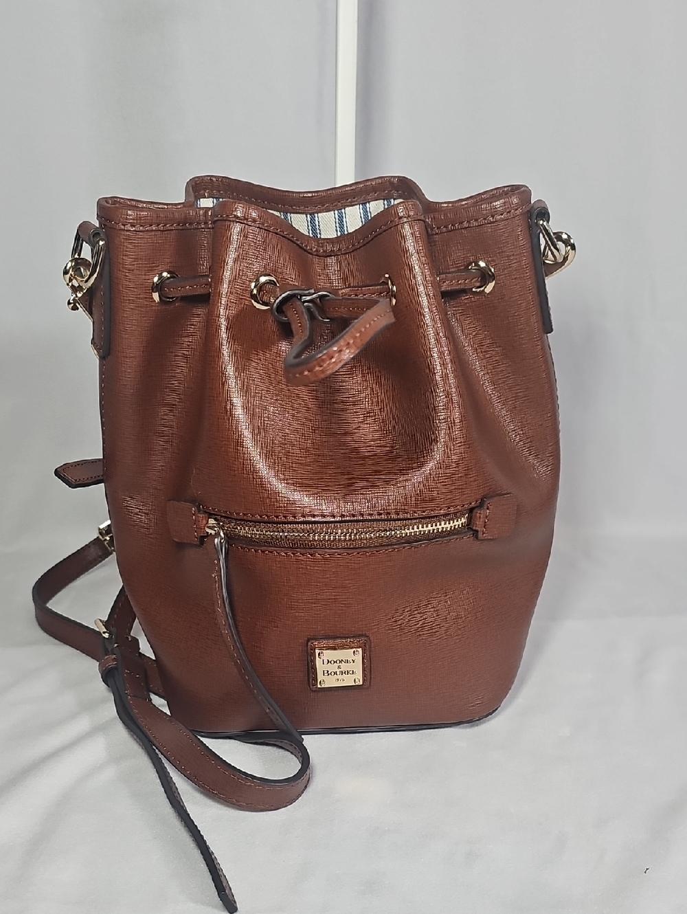 Dooney & Bourke Saffiano Bucket Bag In Brown